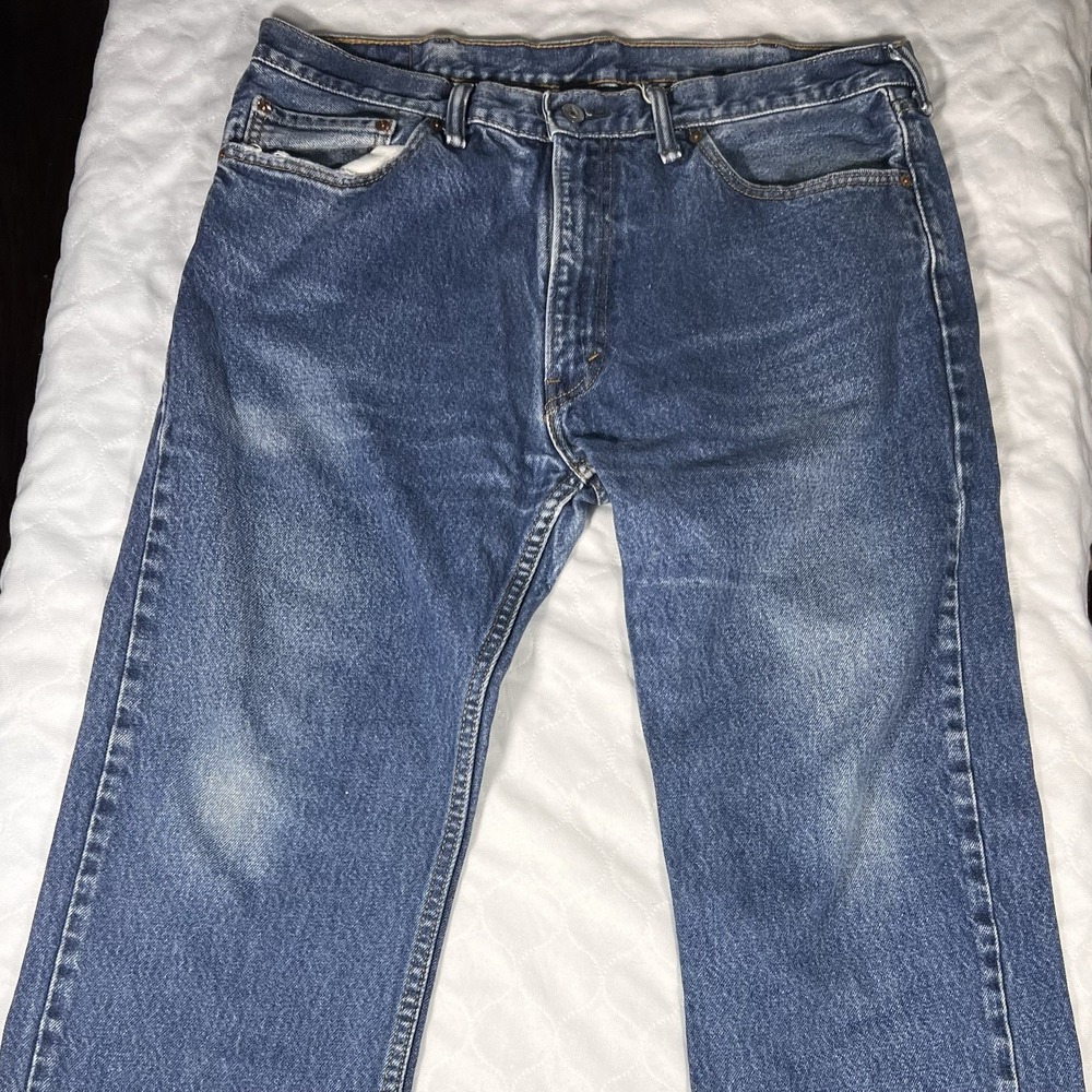 Men's Levi's 505 Blue Jeans Distressed‎ 38W 30L